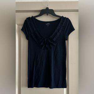 Blue Chunky Fringe Top